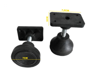 Kit com 5 pés niveladores em poliuretano com 9cm de altura