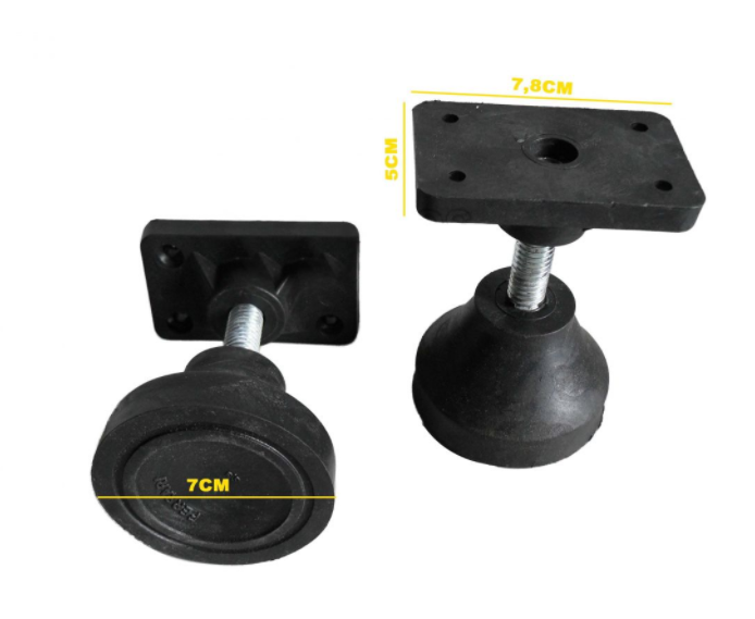 Kit com 5 pés niveladores em poliuretano com 9cm de altura