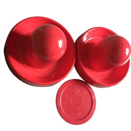 Kit Com 2 Rebatedores + 01 Disco P/ Aero Hockey vermelho