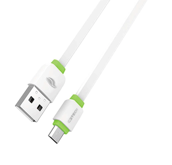Cabo USB C3TECH CB-100WH Micro USB 2A 1metro Branco - Imagem 2