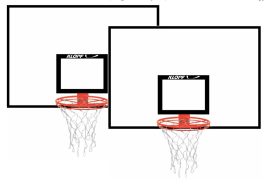 Tabela de Basquete Oficial – Conjunto com 2 Unidades – 1,74m x 1,22m x 0,20m – Compensado Naval Klopf 1022