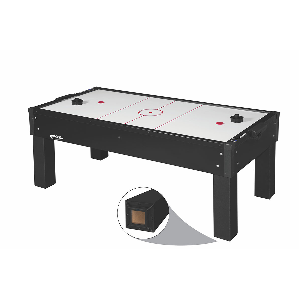 Mesa de Aero Hockey Preta 2,14m x 1,09m x 0,22m com Contador + Kit 1048 - Imagem 5