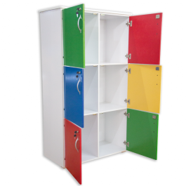 Armário infantil com 6 portas colorido Carlu