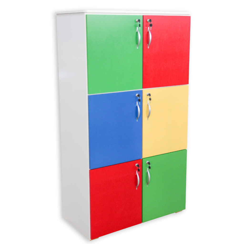 Armário infantil com 6 portas colorido Carlu