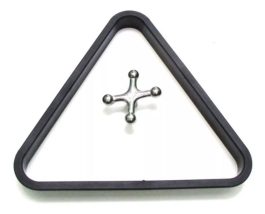 Kit Com Triangulo E Cruzeta Puxa Saco Metal Bilhar Sinuca