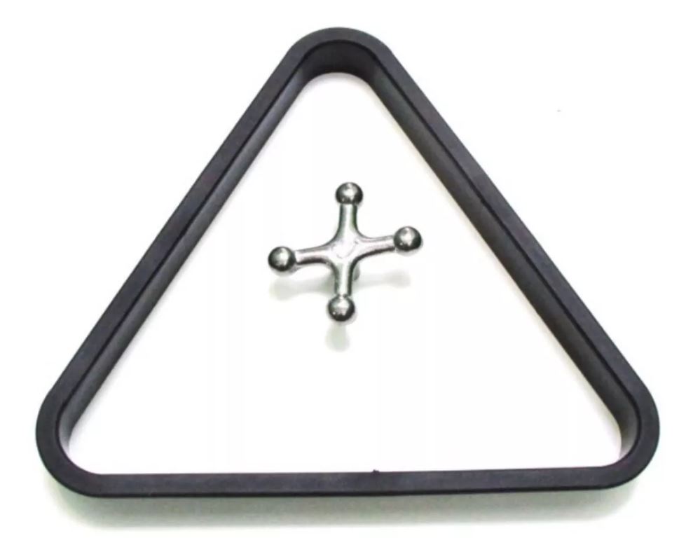 Kit Com Triangulo E Cruzeta Puxa Saco Metal Bilhar Sinuca - Imagem 2