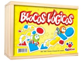 Jogo Blocos Lógicos Infantil Madeira 48 Peças