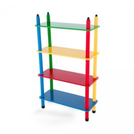 Estante Prateleira Colorida Tipo Lápis em Madeira 24 Peças – 0,63 x 0,10 x 0,31