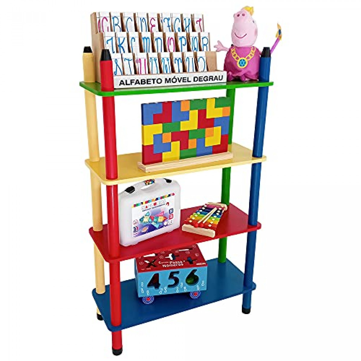 Estante Prateleira Colorida Tipo Lápis em Madeira 24 Peças - 0,63 x 0,10 x 0,31 - Imagem 5