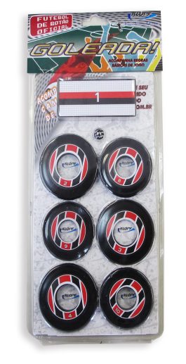 Jogo Time futebol botão Preto vermelho e Branco Klopf 4095