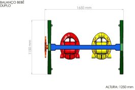 Balanço Bebê / criança duplo jet freso com suporte e timão