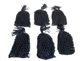 Jogo De Rede Caçapa P/ Mesa Bilhar Sinuca Macrame Preta