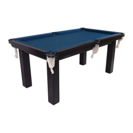 Mesa 4 em 1 Sinuca Futebol Botão Ping Pong – 15mm MDF Tecido Azul