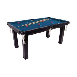 Mesa Sinuca com Acessórios Tecido Azul Tampo MDF 1,87 x 1,08