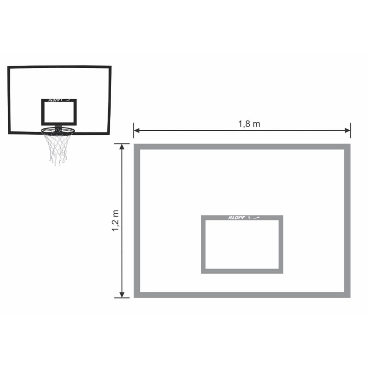 Tabela de Basquete Oficial Unitária Klopf 1021 - 1,82m x 1,22m x 0,05m em Compensado Naval - Imagem 5