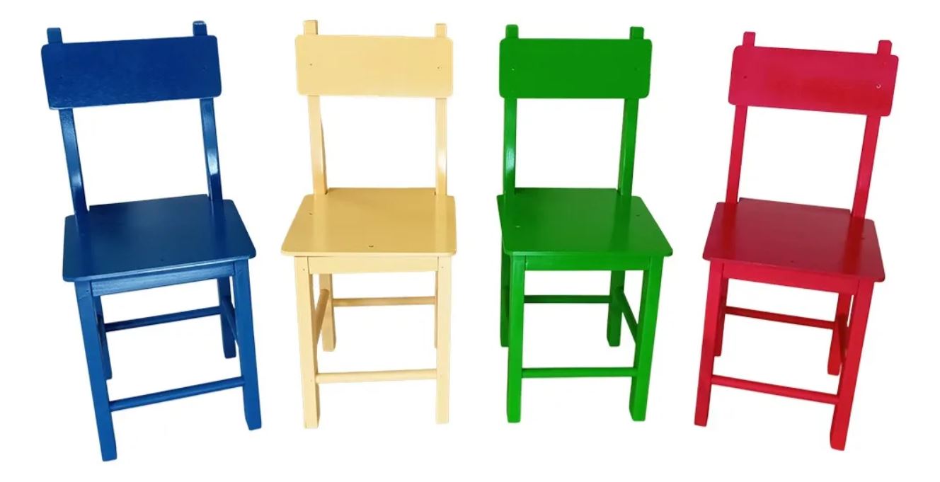 Mesa Infantil com 4 Cadeiras de Madeira e MDF - 60 x 60 x 55 cm. - Imagem 3